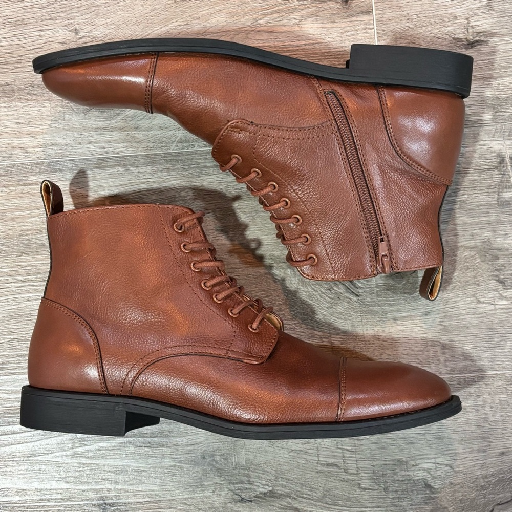 J. Ferrar Men’s Colebrook Brown Boots | Zip + Lace Combo, EUC